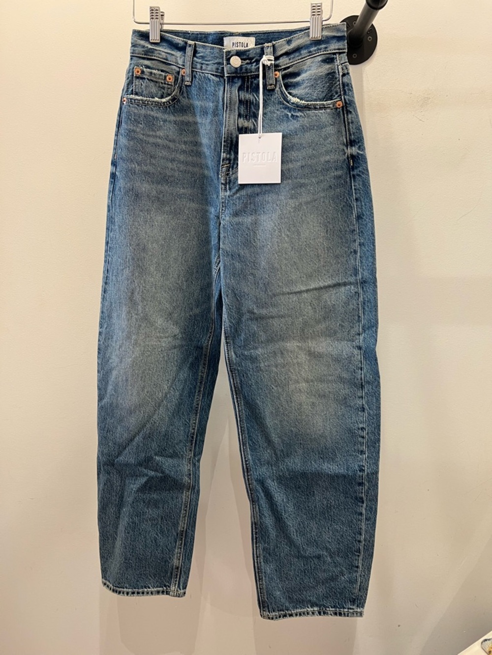 Pistola High-Rise Relaxed Barrel Jeans - Medium Blue Wash PM